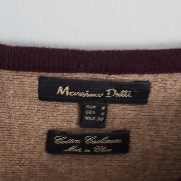 *SOLD* MASSIMO DUTTI | Cotton Cashmere Sweater Burgundy Red Sz S - Picture 3 of 5